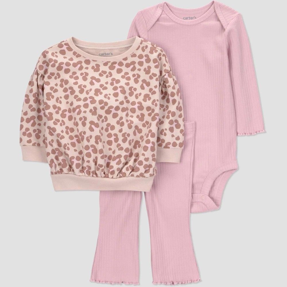 Newborn Carter's Baby Girls' 3pc Cheetah & Pink Outfit - NWT